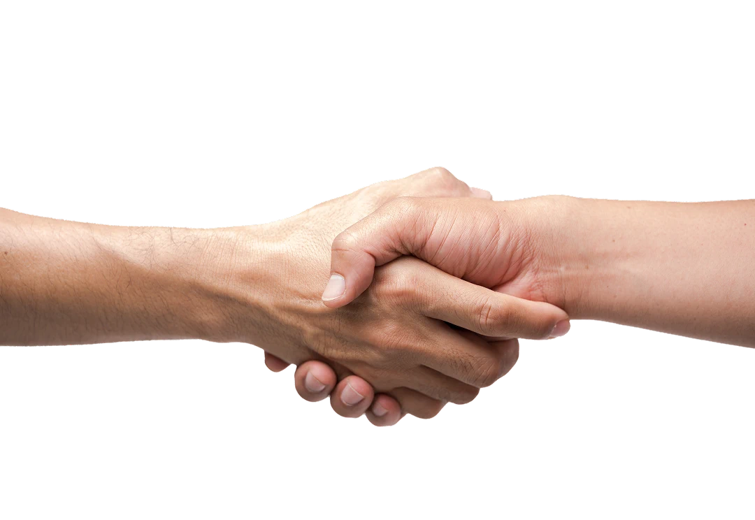 Close-up of a handshake between two people