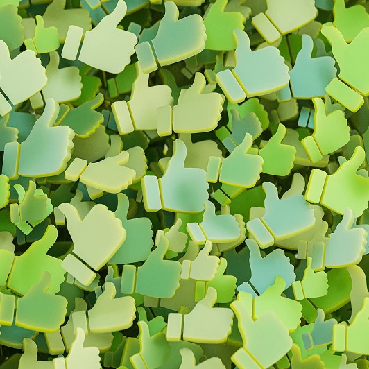 Collection of green thumbs-up icons.