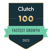 Logo of Clutch 100 Fastest Growth 2023