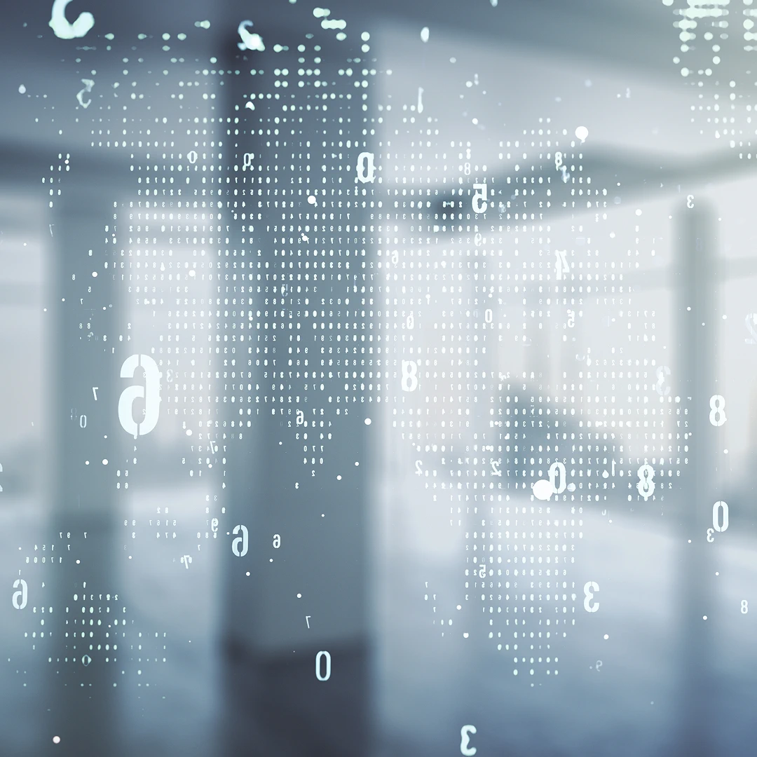 Abstract digital code and numbers