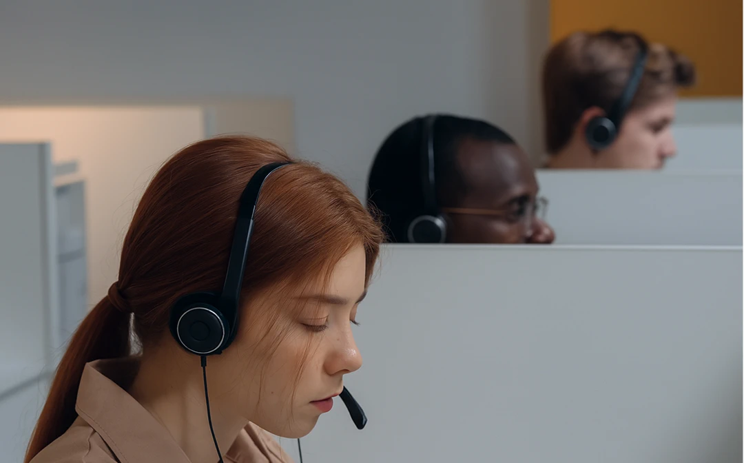 Customer service representatives at work