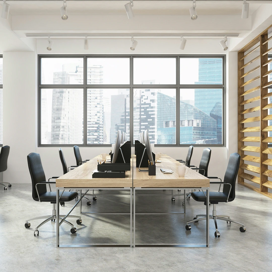 Modern office interior with open layout