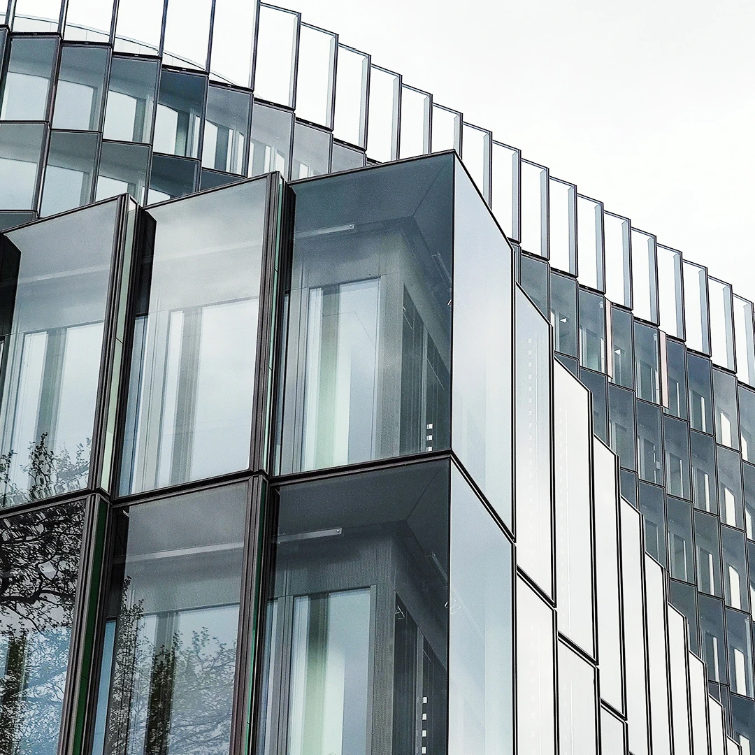 Building with a unique glass and steel facade