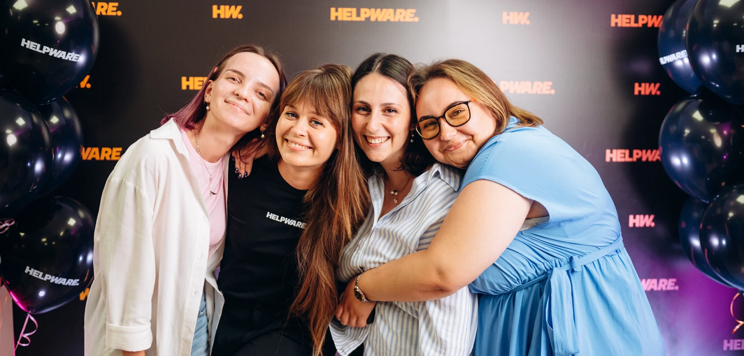 Happy Helpware team attending company event in Ukraine, team-building and celebration atmosphere