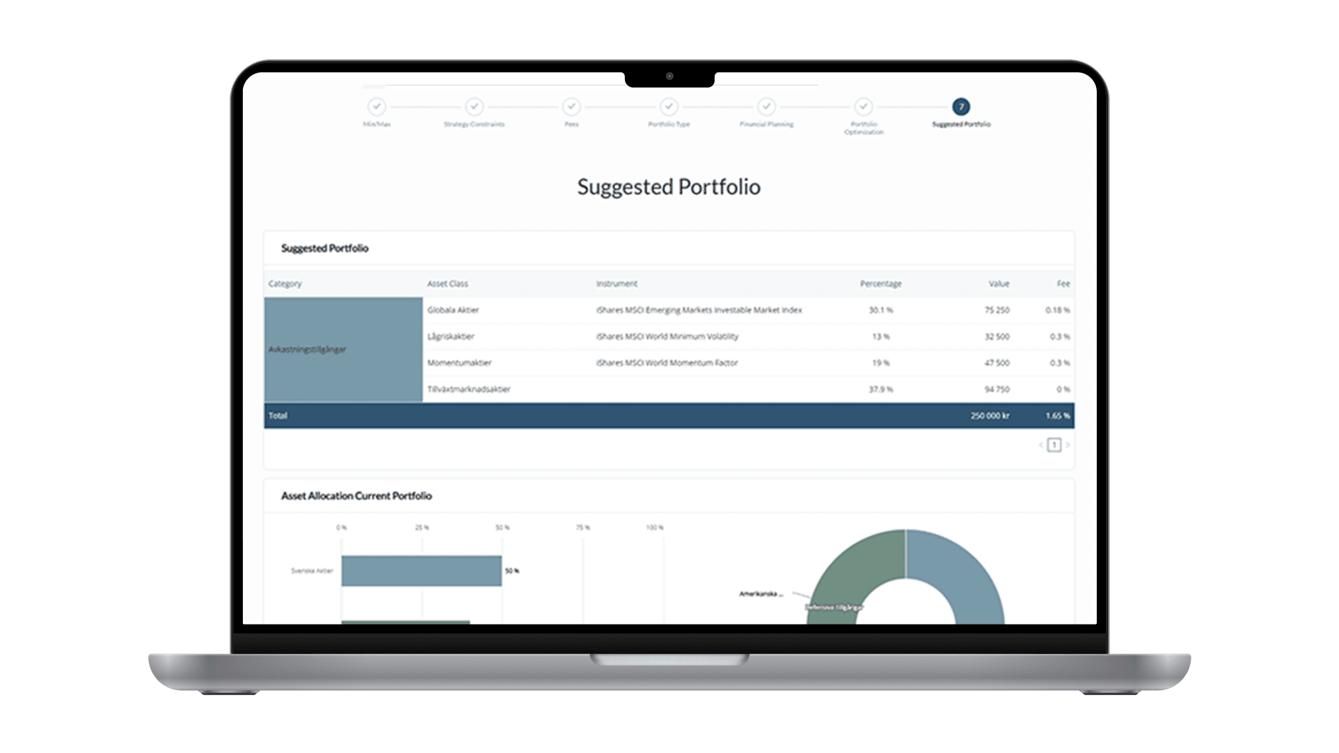 a laptop with a screen showing a portfolio