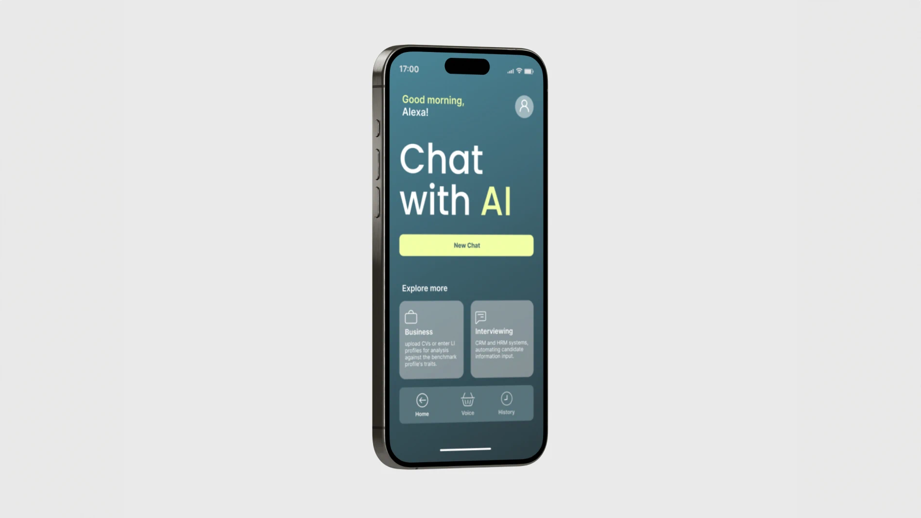 chat with AI app interface