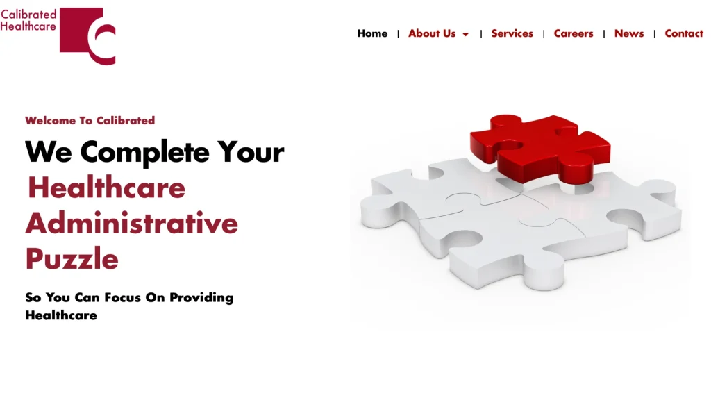 Calibrated Healthcare website homepage.