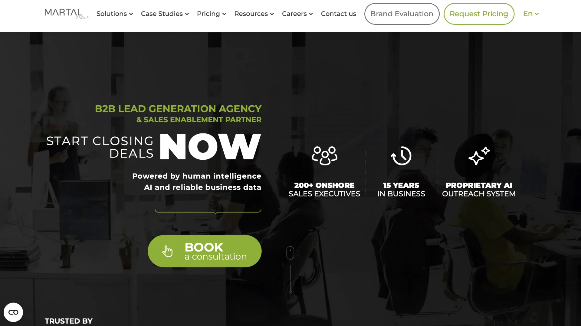 Martal Group website homepage.