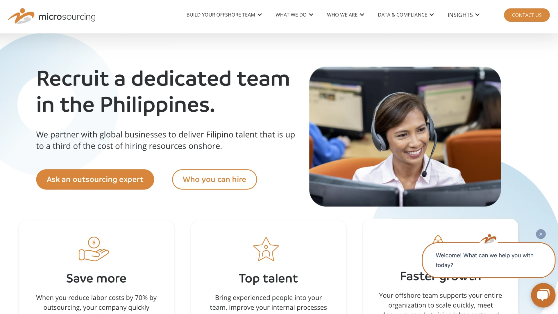 MicroSourcing website homepage.